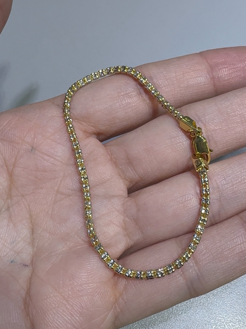 14kt Real Gold Two Tone Bracelet